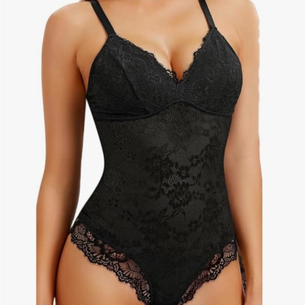 Elegant Black Lace Bodysuit